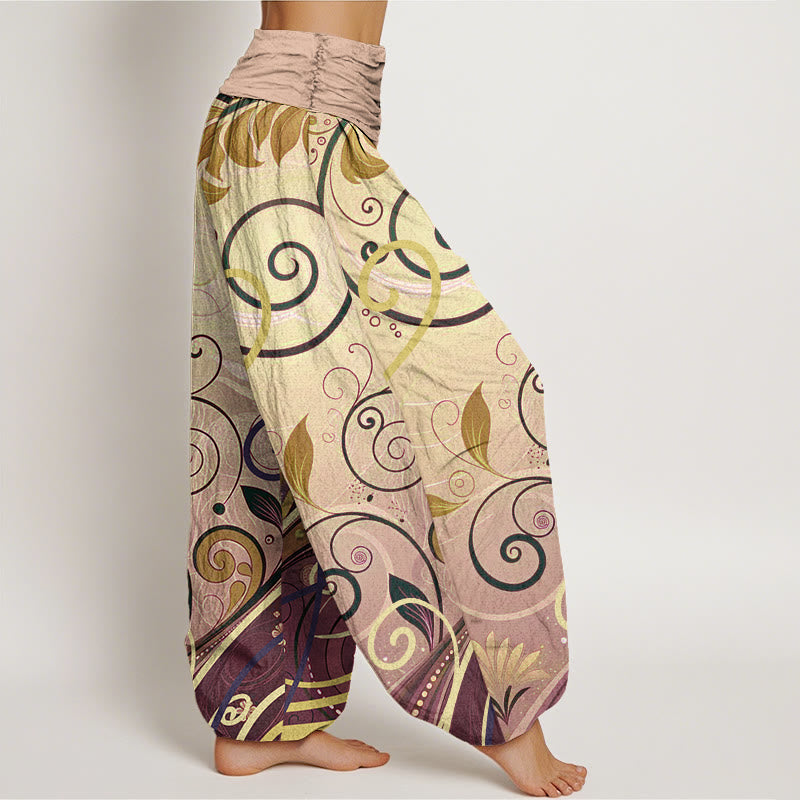 Buddha Stones Casual Vining Floral Pattern Women's Harem Pants - image 10