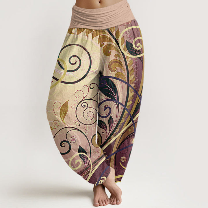 Buddha Stones Casual Vining Floral Pattern Women's Harem Pants - BurlyWood - US22,UK/AU26,EU54 (6XL) - image 8