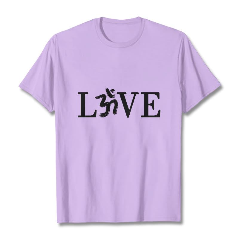 Buddha Stones Casual Om Symbol Sanskrit Cotton Tee T-shirt - Plum - 2XL - image 18