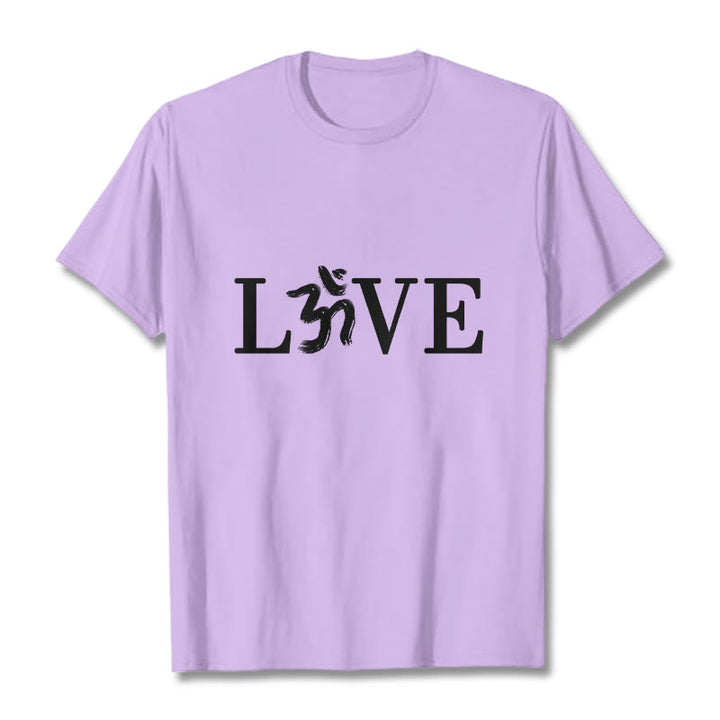 Buddha Stones Casual Om Symbol Sanskrit Cotton Tee T-shirt - Plum - 2XL - image 18