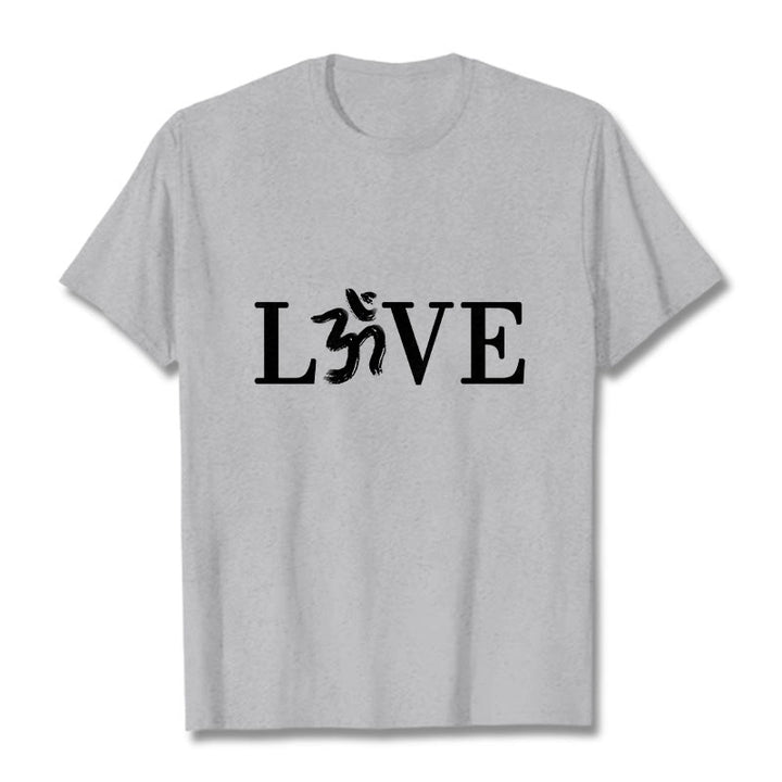 Buddha Stones Casual Om Symbol Sanskrit Cotton Tee T-shirt - LightGrey - 2XL - image 20