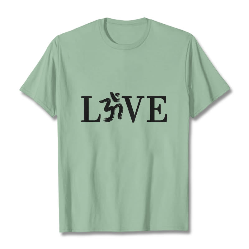 Buddha Stones Casual Om Symbol Sanskrit Cotton Tee T-shirt - PaleGreen - 2XL - image 16