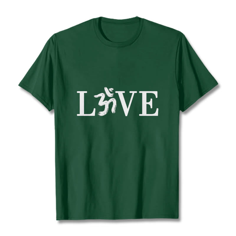 Buddha Stones Casual Om Symbol Sanskrit Cotton Tee T-shirt - ForestGreen - 2XL - image 12