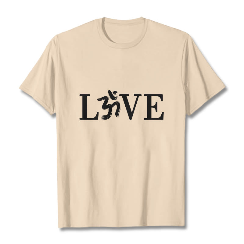 Buddha Stones Casual Om Symbol Sanskrit Cotton Tee T-shirt - Bisque - 2XL - image 10