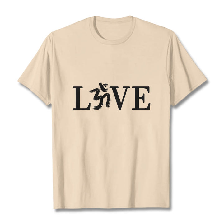 Buddha Stones Casual Om Symbol Sanskrit Cotton Tee T-shirt - Bisque - 2XL - image 10