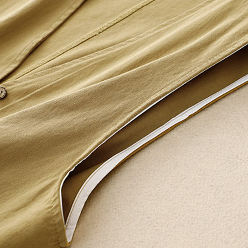 Buddha Stones Solid Color Front Buttons Sleeveless Women's Cotton Waistcoat With Pockets - image 4