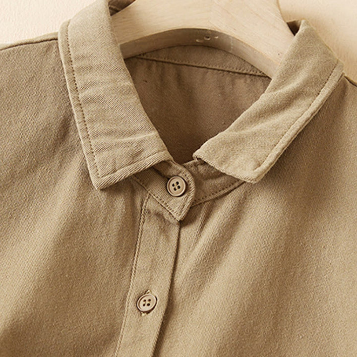 Buddha Stones Fall Irregular Design Long Sleeve Women's Cotton Linen Lapel Jacket With Pockets - image 3