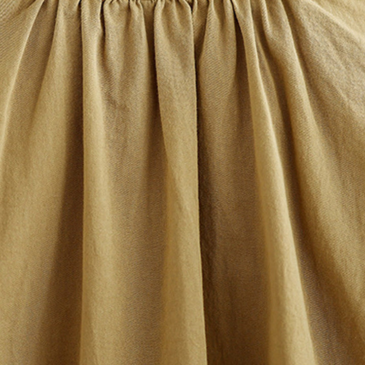 Buddha Stones Commute Half Buttons Accordion Pleats Design Women's Cotton Linen Long Sleeve Shirt - image 12