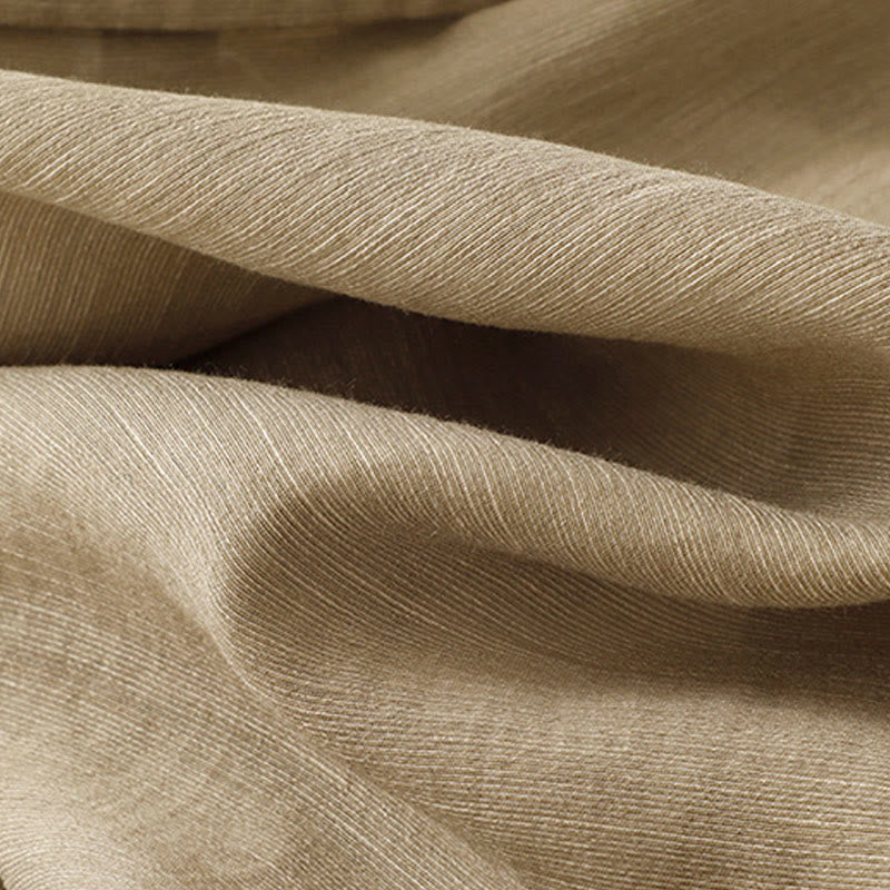 Buddha Stones 2Pcs Short Sleeve Shirt 7-8 Length Skirt With Pockets Cotton Linen Women's Set - image 11