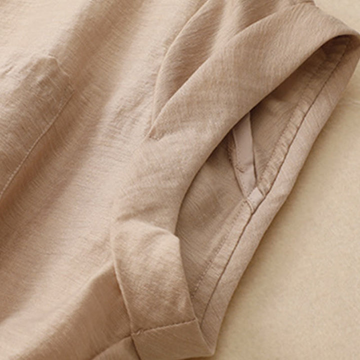 Buddha Stones 2Pcs Short Sleeve Shirt 7-8 Length Skirt With Pockets Cotton Linen Women's Set - image 19