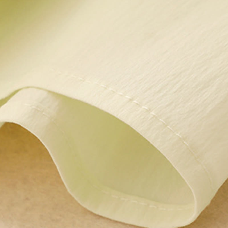 Buddha Stones 2pcs Irregular Button Half Sleeve Shirt Skirt With Pockets Cotton Clothing Women's Set - image 29