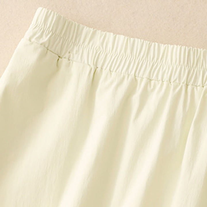 Buddha Stones 2pcs Irregular Button Half Sleeve Shirt Skirt With Pockets Cotton Clothing Women's Set - image 28