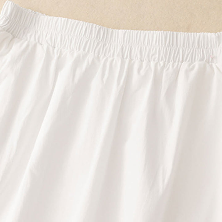 Buddha Stones 2pcs Irregular Button Half Sleeve Shirt Skirt With Pockets Cotton Clothing Women's Set - image 19