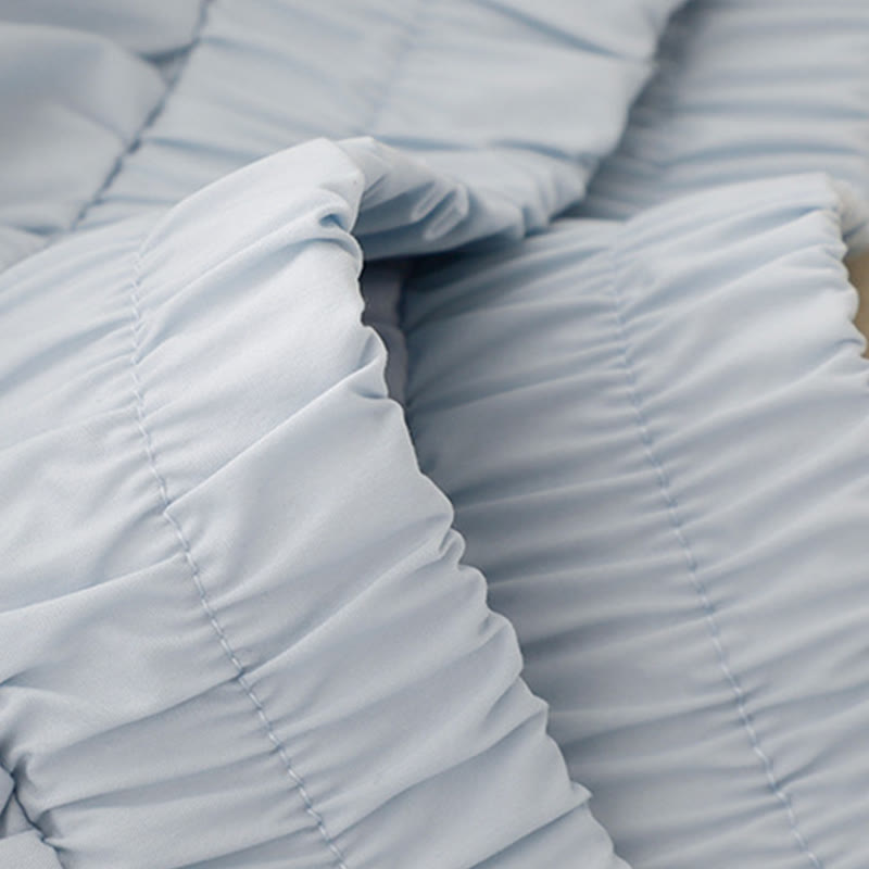 Buddha Stones 2pcs Irregular Button Half Sleeve Shirt Skirt With Pockets Cotton Clothing Women's Set - image 11