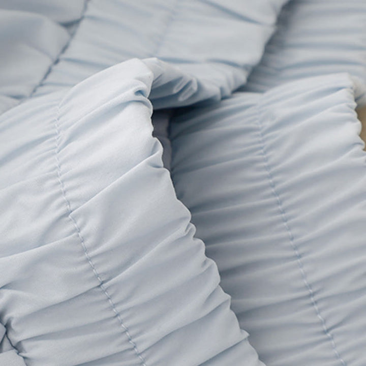 Buddha Stones 2pcs Irregular Button Half Sleeve Shirt Skirt With Pockets Cotton Clothing Women's Set - image 11