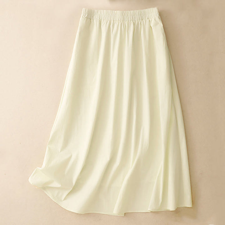 Buddha Stones 2pcs Irregular Button Half Sleeve Shirt Skirt With Pockets Cotton Clothing Women's Set - image 27