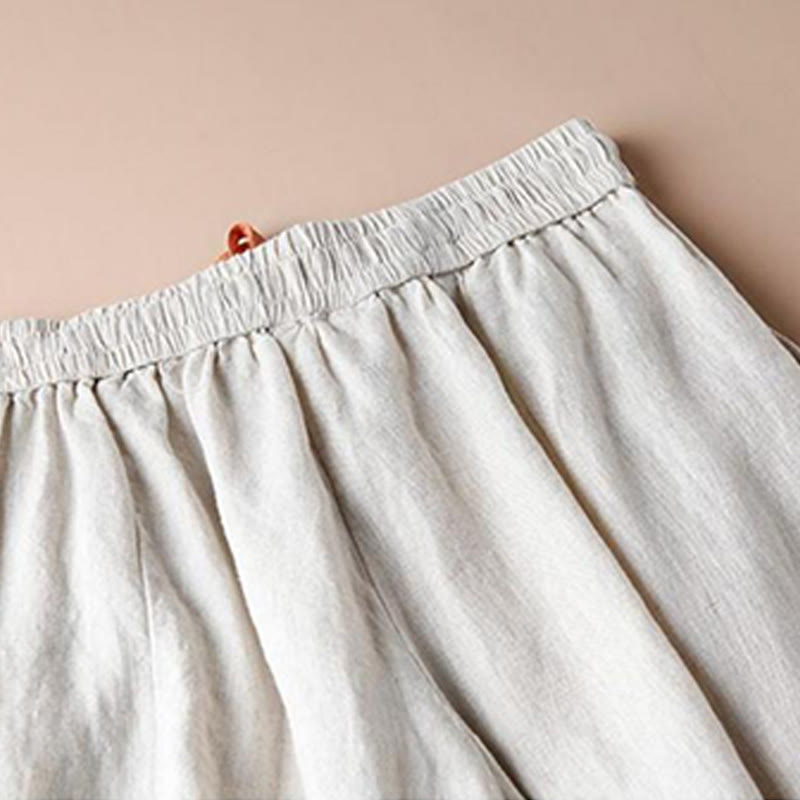 Buddha Stones Casual Cotton Slit Hem Women's 7-8 Length Wide Leg Pants With Pockets - image 4