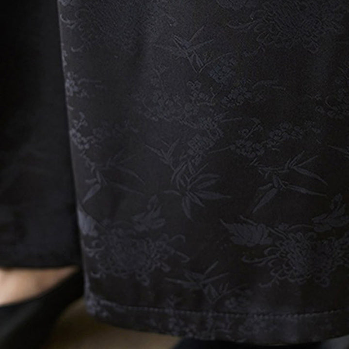 Buddha Stones Casual Jacquard Lace-up Cotton Women's Wide Leg Pants With Pockets - image 19