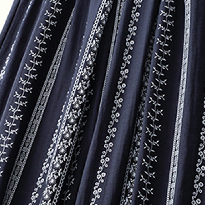 Buddha Stones Casual Vertical Printing Cotton Linen Women's Wide Leg Pants With Pockets - image 5