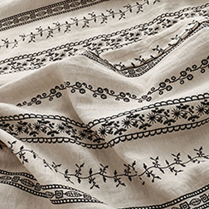 Buddha Stones Casual Vertical Printing Cotton Linen Women's Wide Leg Pants With Pockets - image 10