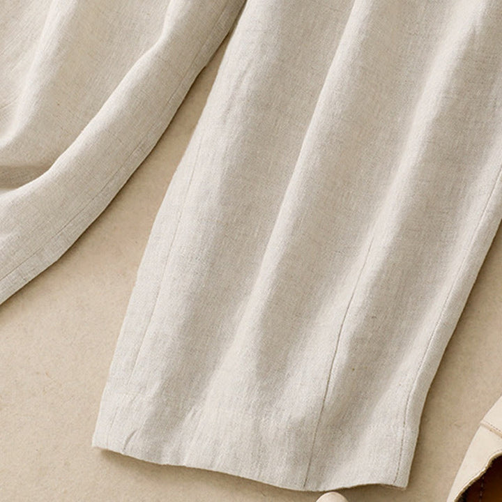 Buddha Stones Summer Plain Women's Cotton Linen Harem Pants With Pockets - image 13