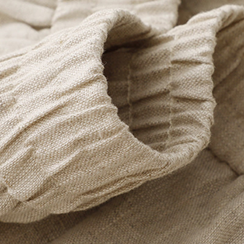 Buddha Stones Summer Plain Women's Cotton Linen Harem Pants With Pockets - image 19