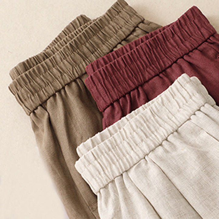 Buddha Stones Summer Plain Women's Cotton Linen Harem Pants With Pockets - image 22