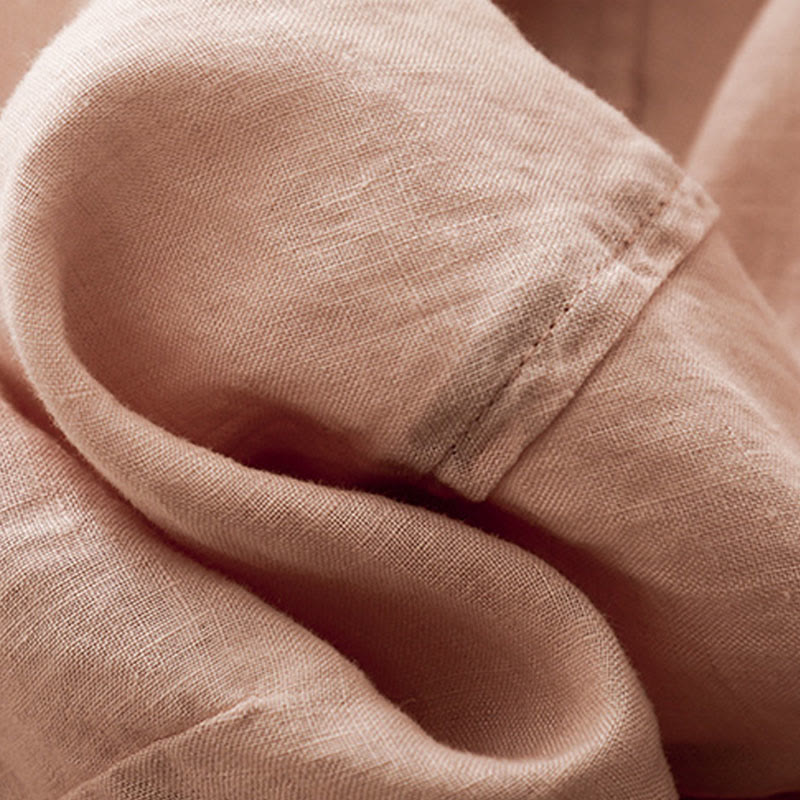 Buddha Stones Casual Plain Cropped Pants Women's Cotton Linen Harem Pants With Pockets - image 28