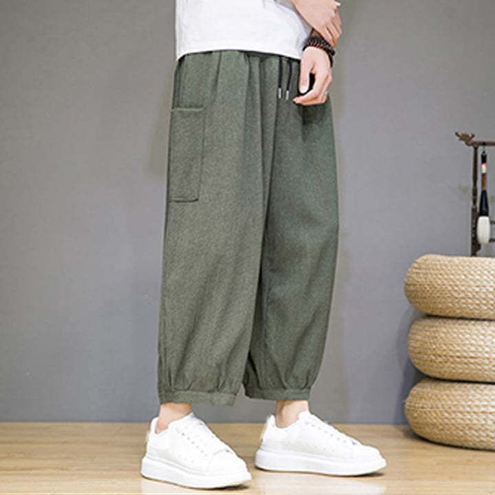 Buddha Stones Casual 7-8 Length Cropped Men's Harem Pants With Side Pockets - image 3