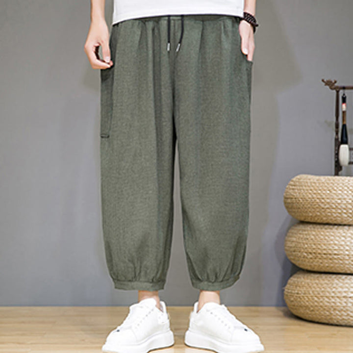 Buddha Stones Casual 7-8 Length Cropped Men's Harem Pants With Side Pockets - image 7