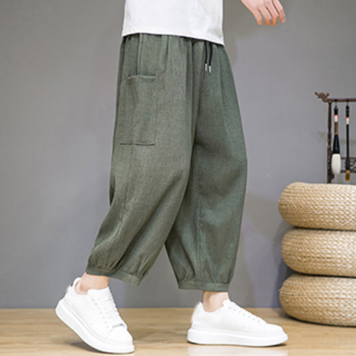 Buddha Stones Casual 7-8 Length Cropped Men's Harem Pants With Side Pockets - image 5