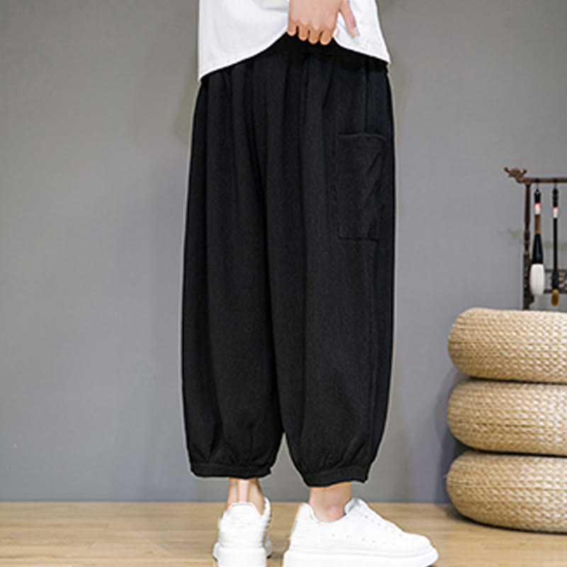 Buddha Stones Casual 7-8 Length Cropped Men's Harem Pants With Side Pockets - image 14