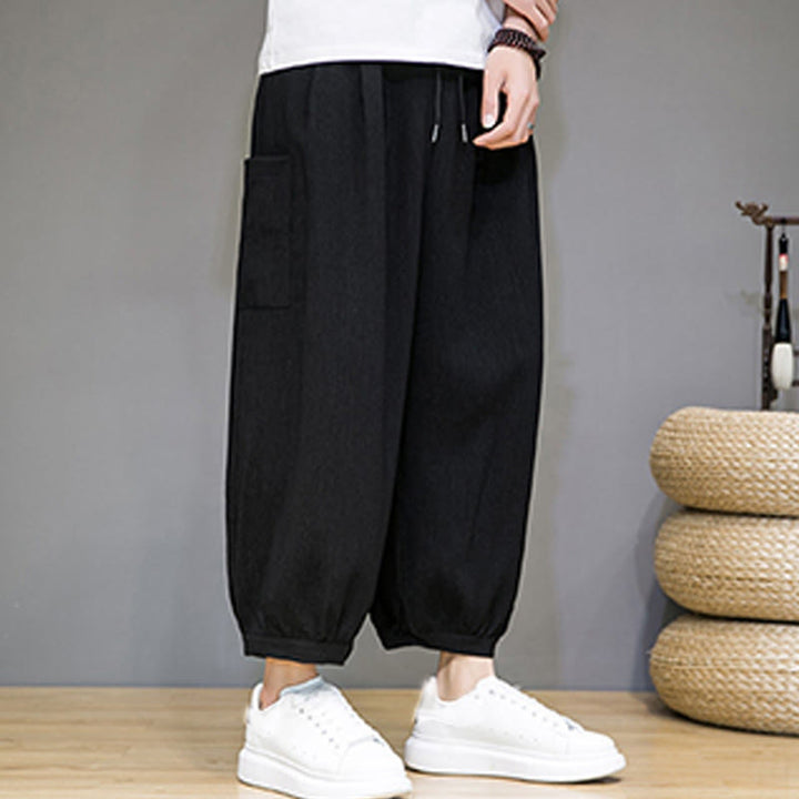 Buddha Stones Casual 7-8 Length Cropped Men's Harem Pants With Side Pockets - image 13