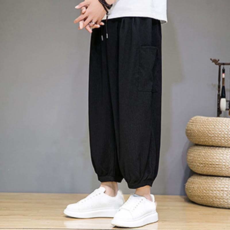 Buddha Stones Casual 7-8 Length Cropped Men's Harem Pants With Side Pockets - image 12