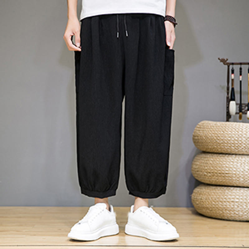 Buddha Stones Casual 7-8 Length Cropped Men's Harem Pants With Side Pockets - image 16