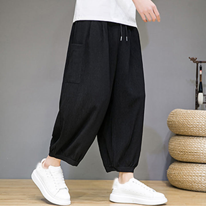 Buddha Stones Casual 7-8 Length Cropped Men's Harem Pants With Side Pockets - image 11