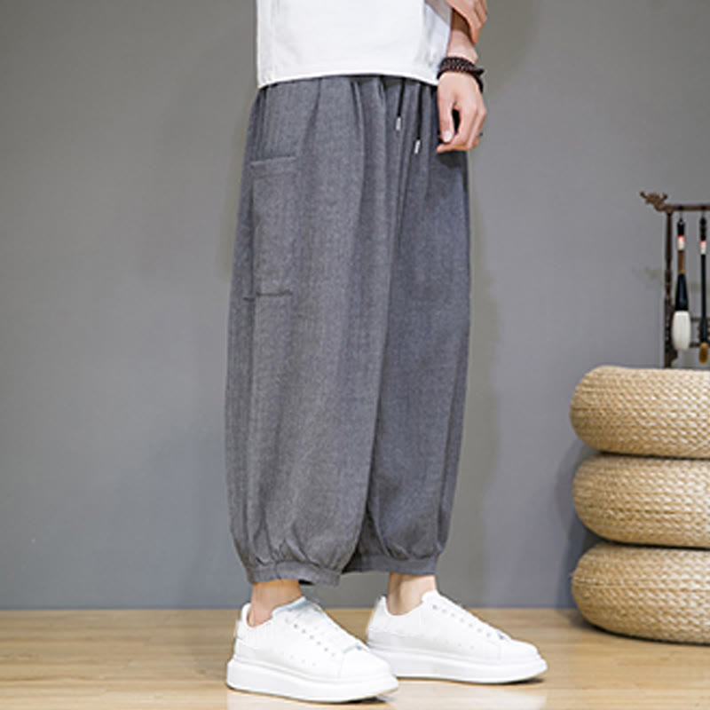 Buddha Stones Casual 7-8 Length Cropped Men's Harem Pants With Side Pockets - image 20