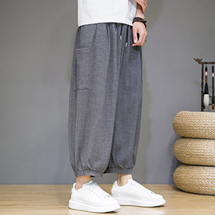 Buddha Stones Casual 7-8 Length Cropped Men's Harem Pants With Side Pockets - image 20
