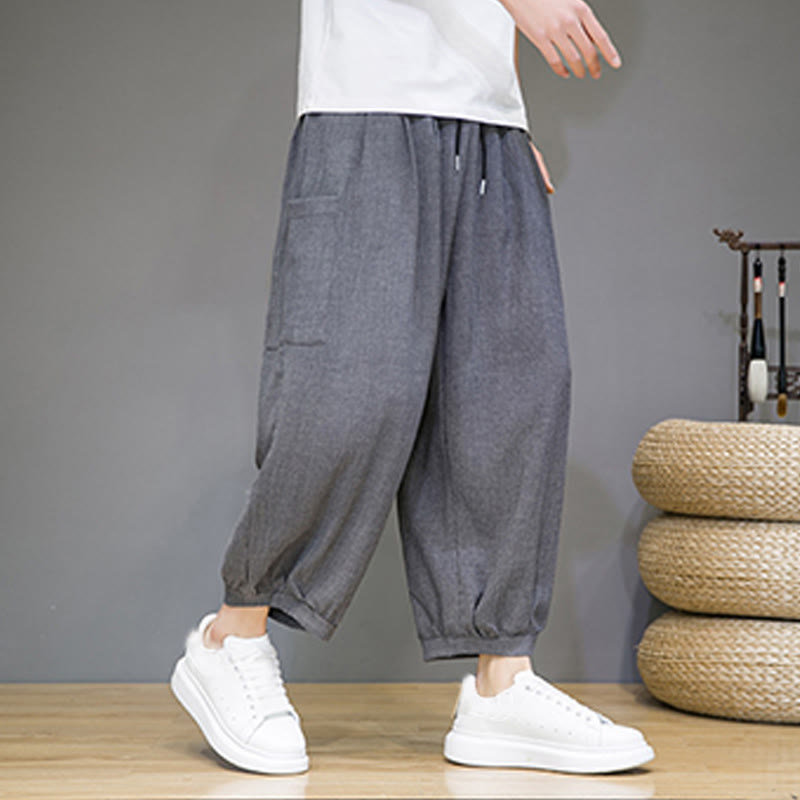 Buddha Stones Casual 7-8 Length Cropped Men's Harem Pants With Side Pockets - image 19