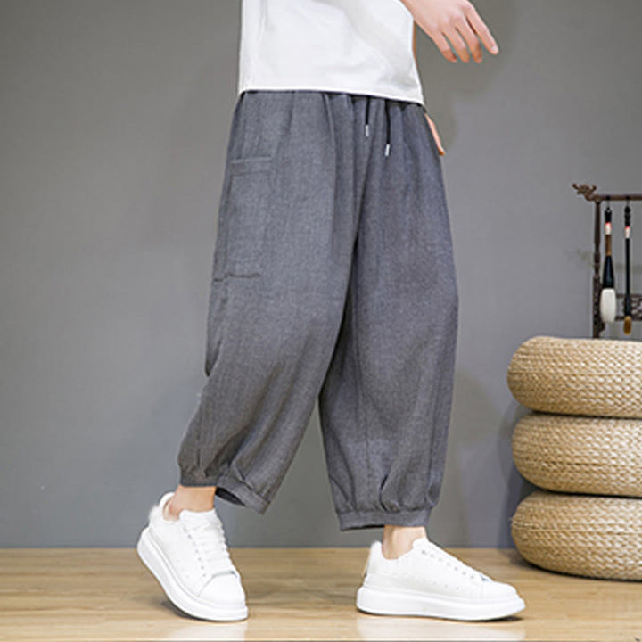 Buddha Stones Casual 7-8 Length Cropped Men's Harem Pants With Side Pockets - image 19