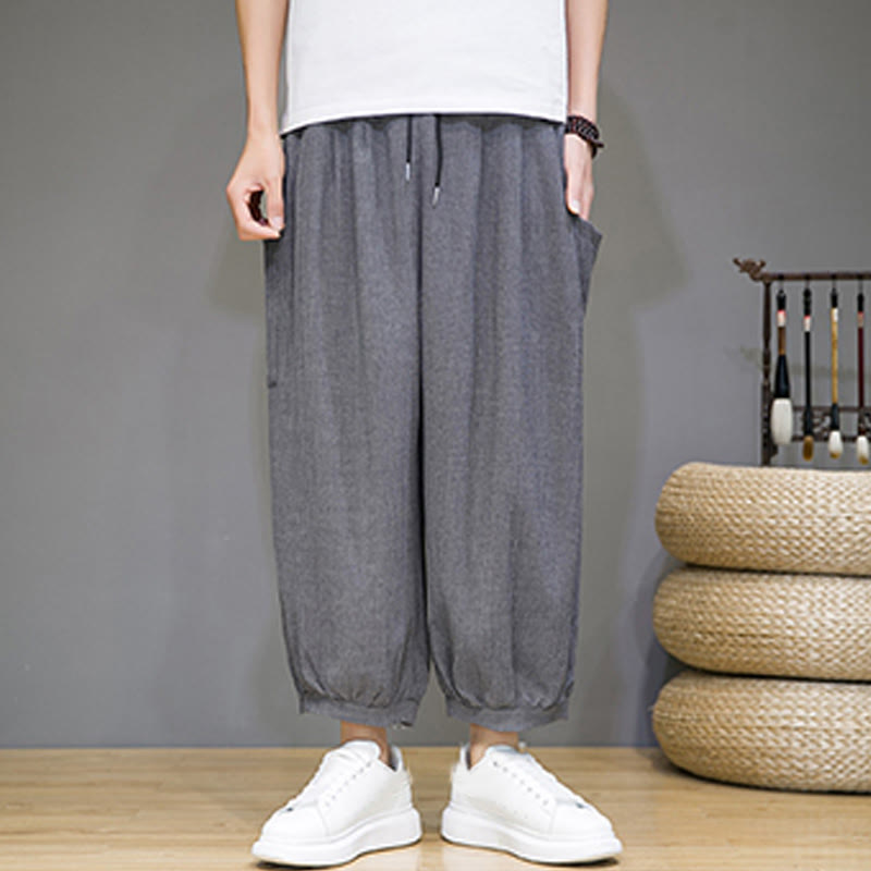 Buddha Stones Casual 7-8 Length Cropped Men's Harem Pants With Side Pockets - image 22