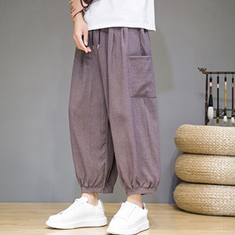 Buddha Stones Casual 7-8 Length Cropped Men's Harem Pants With Side Pockets - image 30