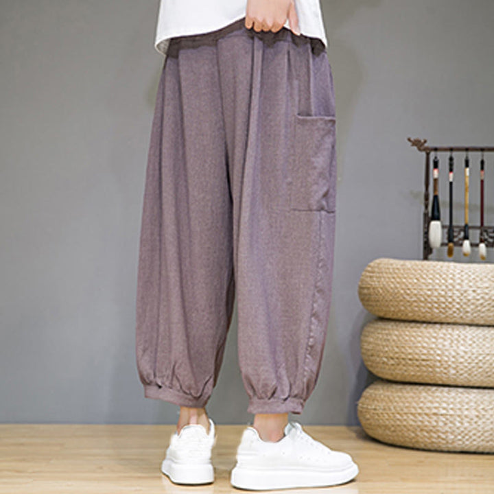 Buddha Stones Casual 7-8 Length Cropped Men's Harem Pants With Side Pockets - image 31