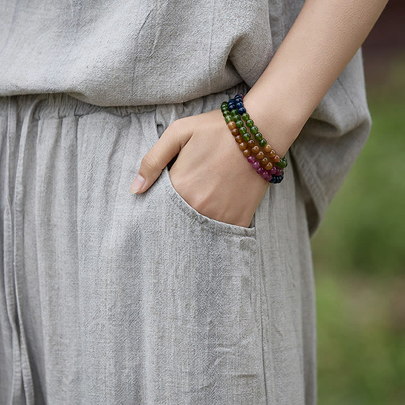 Buddha Stones Casual Tie-Dye Women's Linen Wide Leg Pants With Pockets - image 21