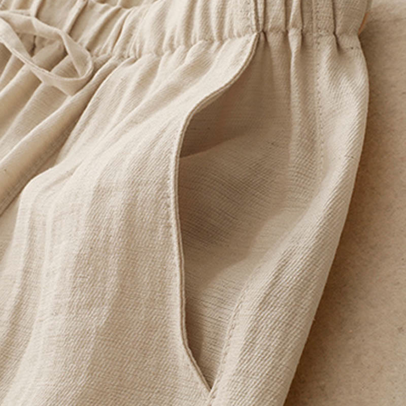 Buddha Stones Summer Drawstring Design Women's Wide Leg Pants With Pockets - image 10