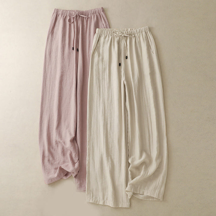 Buddha Stones Summer Drawstring Design Women's Wide Leg Pants With Pockets - image 16