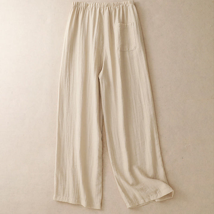 Buddha Stones Summer Drawstring Design Women's Wide Leg Pants With Pockets - image 8