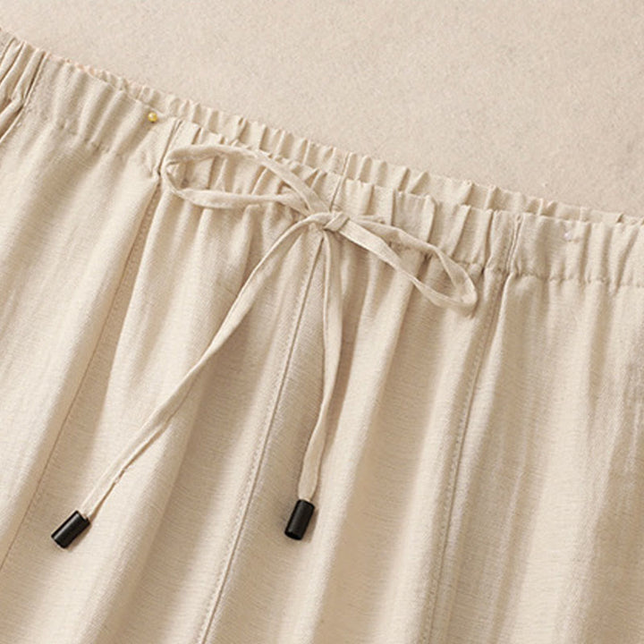 Buddha Stones Summer Drawstring Design Women's Wide Leg Pants With Pockets - image 9