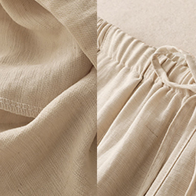 Buddha Stones Summer Drawstring Design Women's Wide Leg Pants With Pockets - image 13