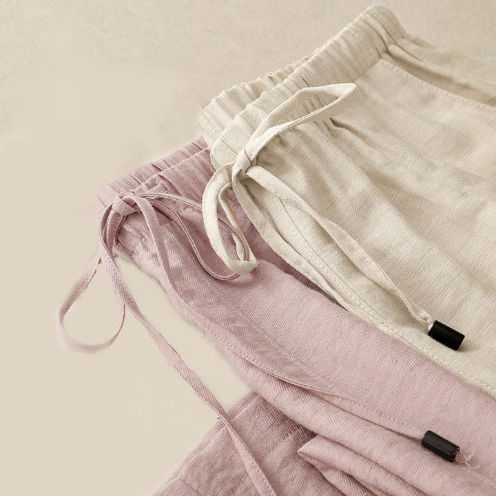 Buddha Stones Summer Drawstring Design Women's Wide Leg Pants With Pockets - image 18